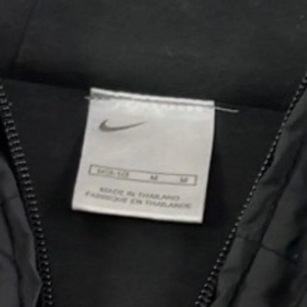 VTG Y2K 90s‎ Nike Mens M Full Zip Hooded Windbreaker Jacket Black Swoosh Street